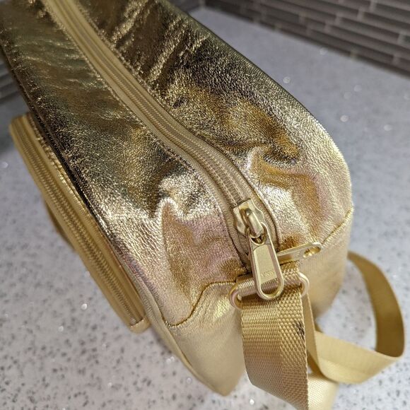 LEGO Gold Shiny Metallic Crossbody Bag Purse Tote 10 X 10 X 4 - Picture 9 of 16